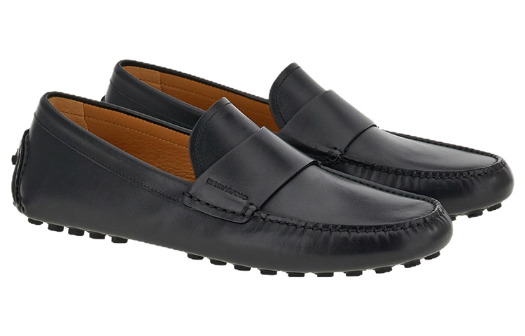 FERRAGAMO Salvatore Saddle Leather Slip-On 'Black' 圖 2