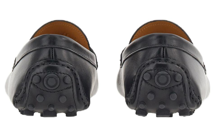 FERRAGAMO Salvatore Saddle Leather Slip-On 'Black' 圖 4