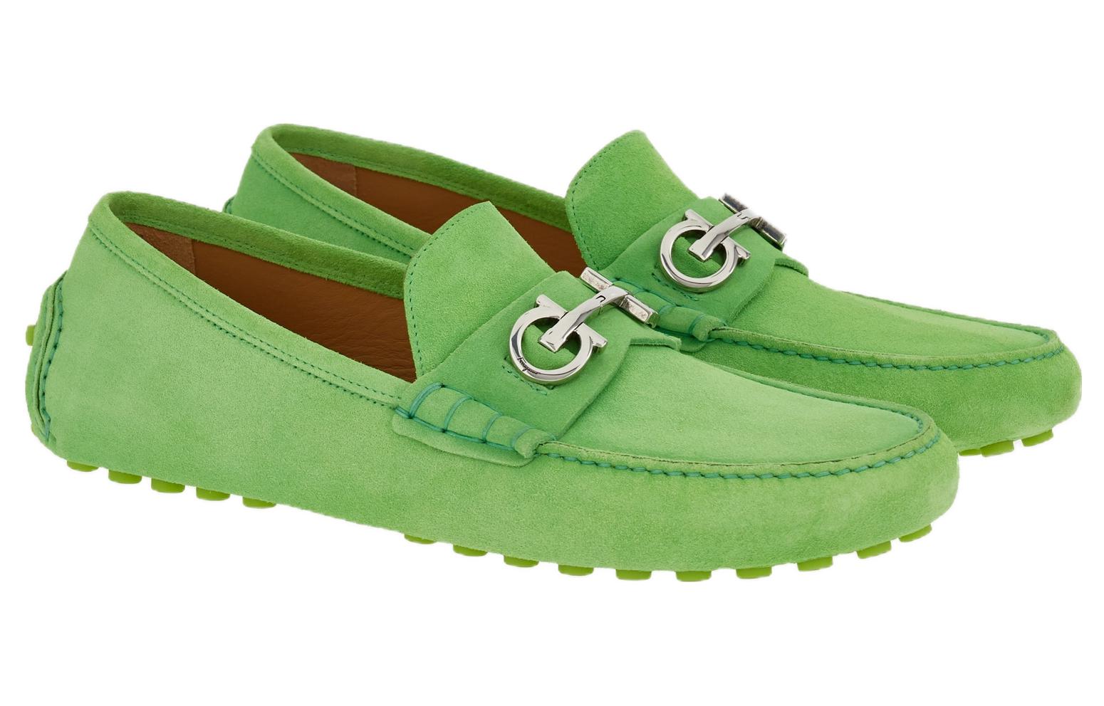 FERRAGAMO Salvatore Slip-On Loafer 'Green Buckle' 圖 2