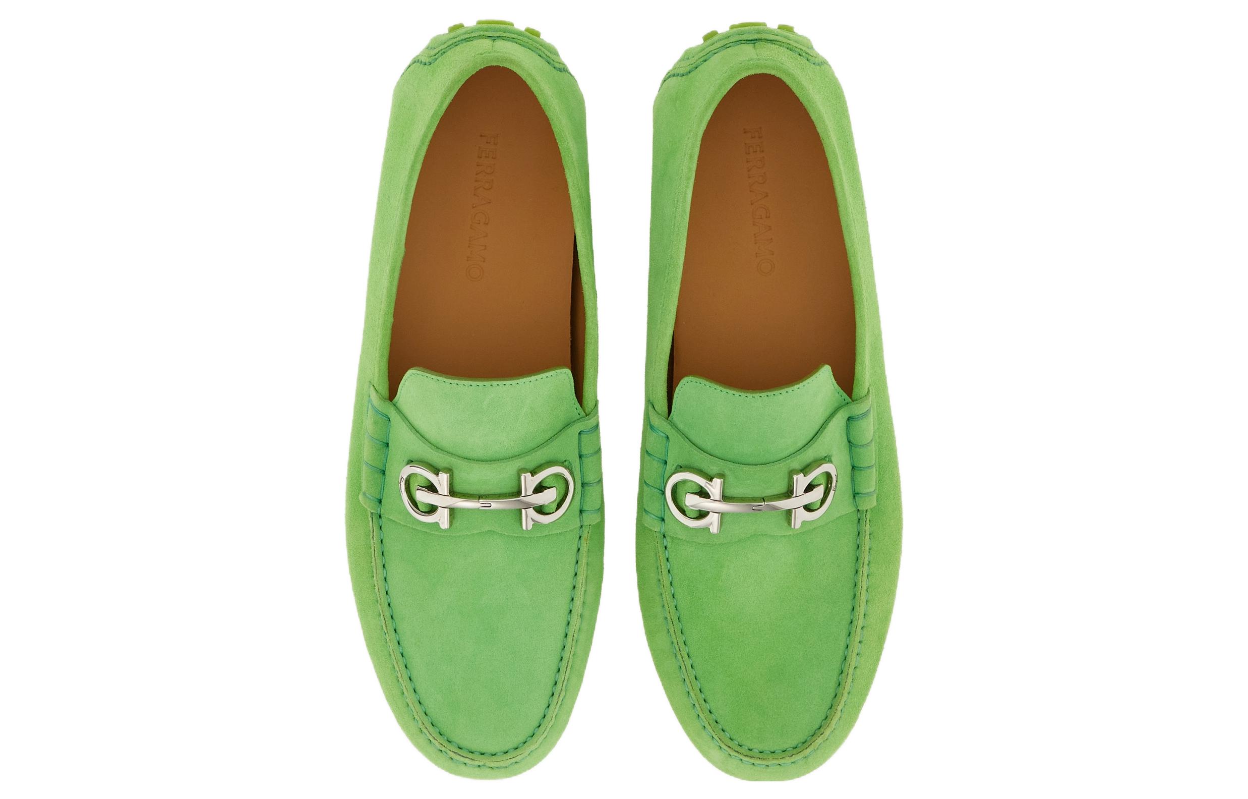 FERRAGAMO Salvatore Slip-On Loafer 'Green Buckle' 圖 3