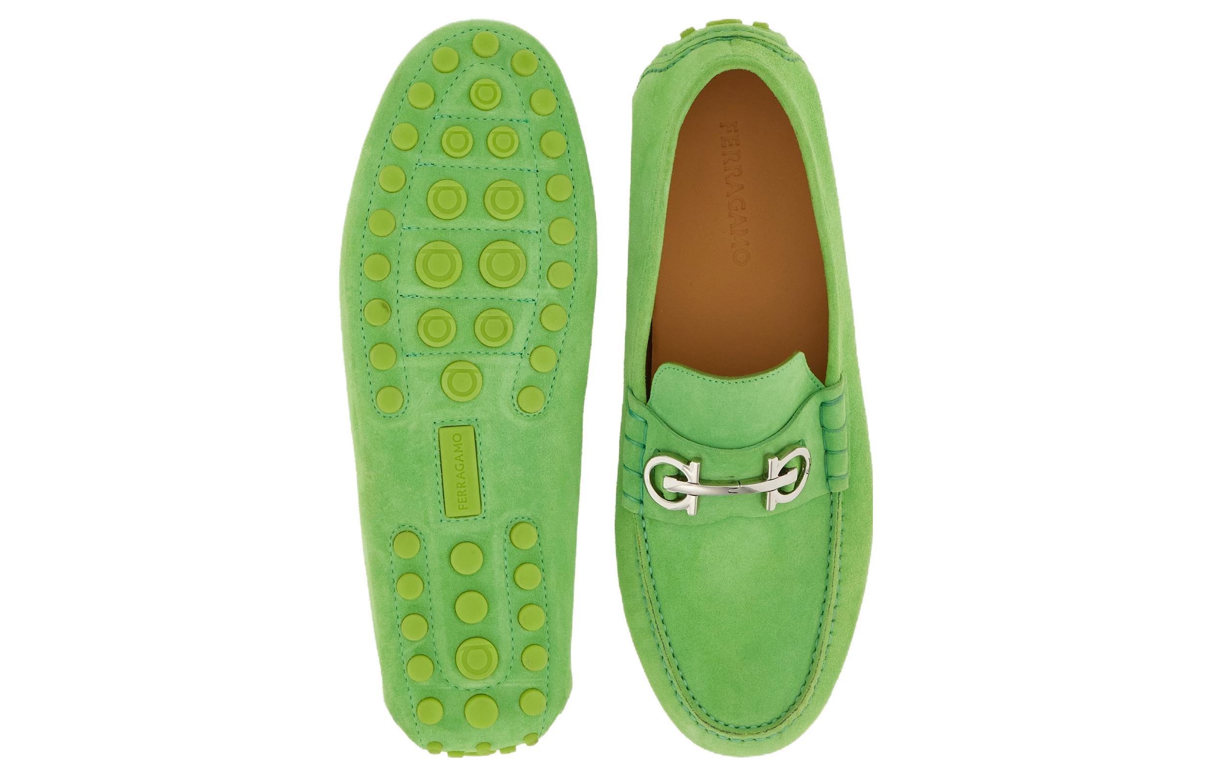 FERRAGAMO Salvatore Slip-On Loafer 'Green Buckle' 圖 5