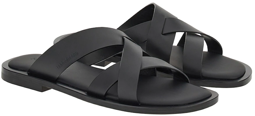 FERRAGAMO Salvatore Woven Crossover Lace Slide 'Black' 021718-763262 Order FERRAGAMO Salvatore Woven Crossover Lace Slide 'Black' 021718-763262