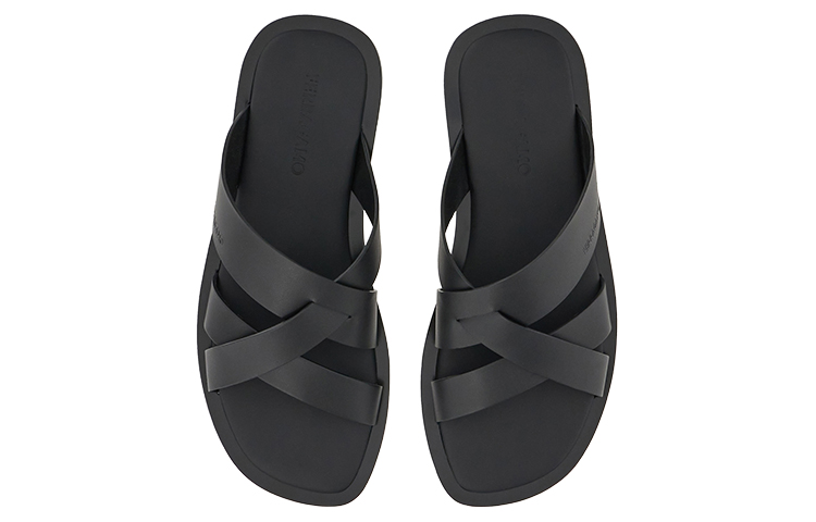 FERRAGAMO Salvatore Woven Crossover Lace Slide 'Black' 圖 3