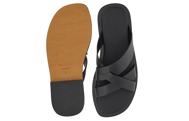 Purchase FERRAGAMO Salvatore Woven Crossover Lace Slide 'Black' 021718-763262