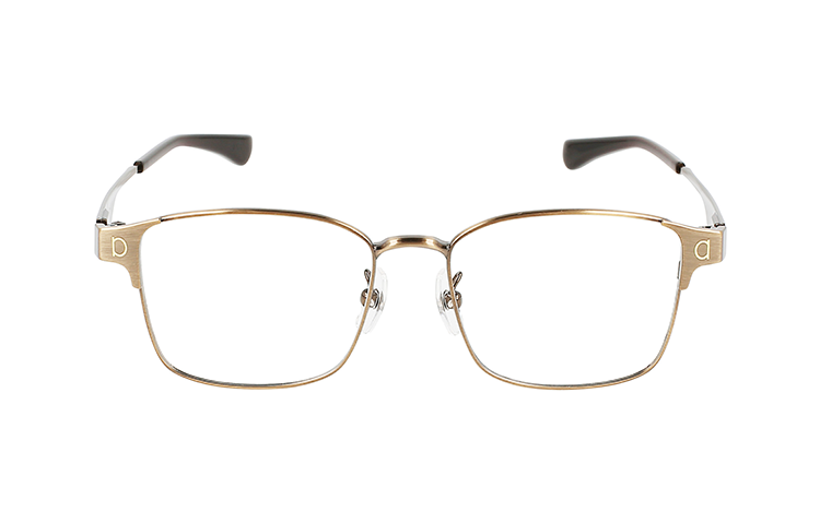 Lookbook FERRAGAMO SF999.9 金色鈦金屬方框光學眼鏡 中性款 標誌鏡框. SF9005
