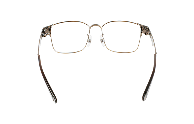 Shop FERRAGAMO SF999.9 金色鈦金屬方框光學眼鏡 中性款 標誌鏡框. SF9005