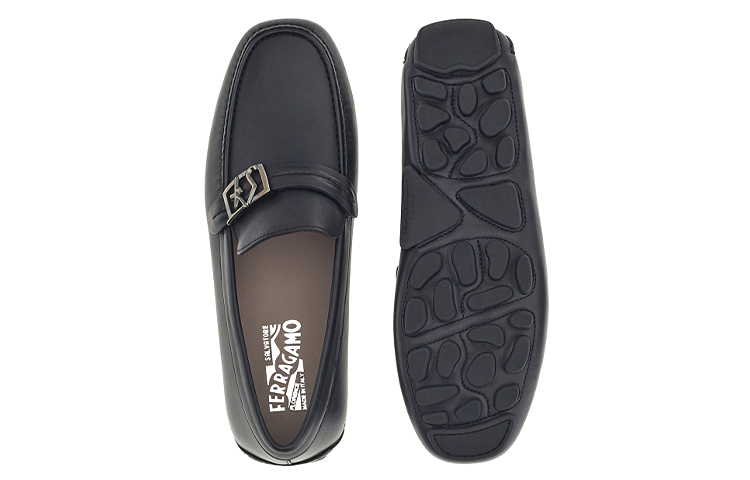 FERRAGAMO SF Buckle Loafers 'Black' 圖 5