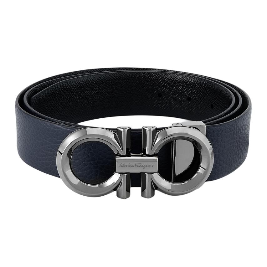 FERRAGAMO Simple Leather Belt 3.5cm Wide 679939-735908-011