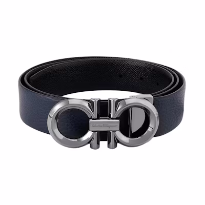 FERRAGAMO Simple Leather Belt 3.5cm Wide 679939-735908-011