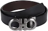 Order FERRAGAMO Smooth Buckle Leather Belt Black 3.5cm Leather Strap 464231