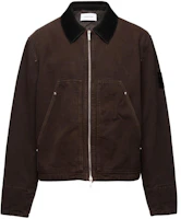 FERRAGAMO Solid Logo Patch Casual Long Sleeve Jacket - Dark Brown 771229 FERRAGAMO Solid Logo Patch Casual Long Sleeve Jacket - Dark Brown 771229
