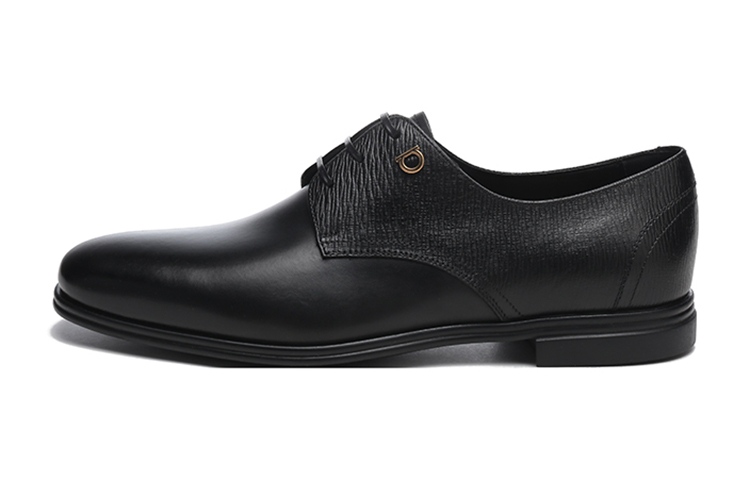 Buy Ferragamo 菲拉格穆 SPENCER 牛皮繫帶德比鞋 黑色