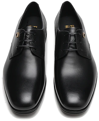 Ferragamo 菲拉格穆 SPENCER 牛皮繫帶德比鞋 黑色 Shop Ferragamo 菲拉格穆 SPENCER 牛皮繫帶德比鞋 黑色