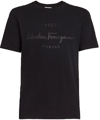 FERRAGAMO SS22 黑色字母印花圆领T恤 120613734897 Buy FERRAGAMO SS22 黑色字母印花圆领T恤 120613734897