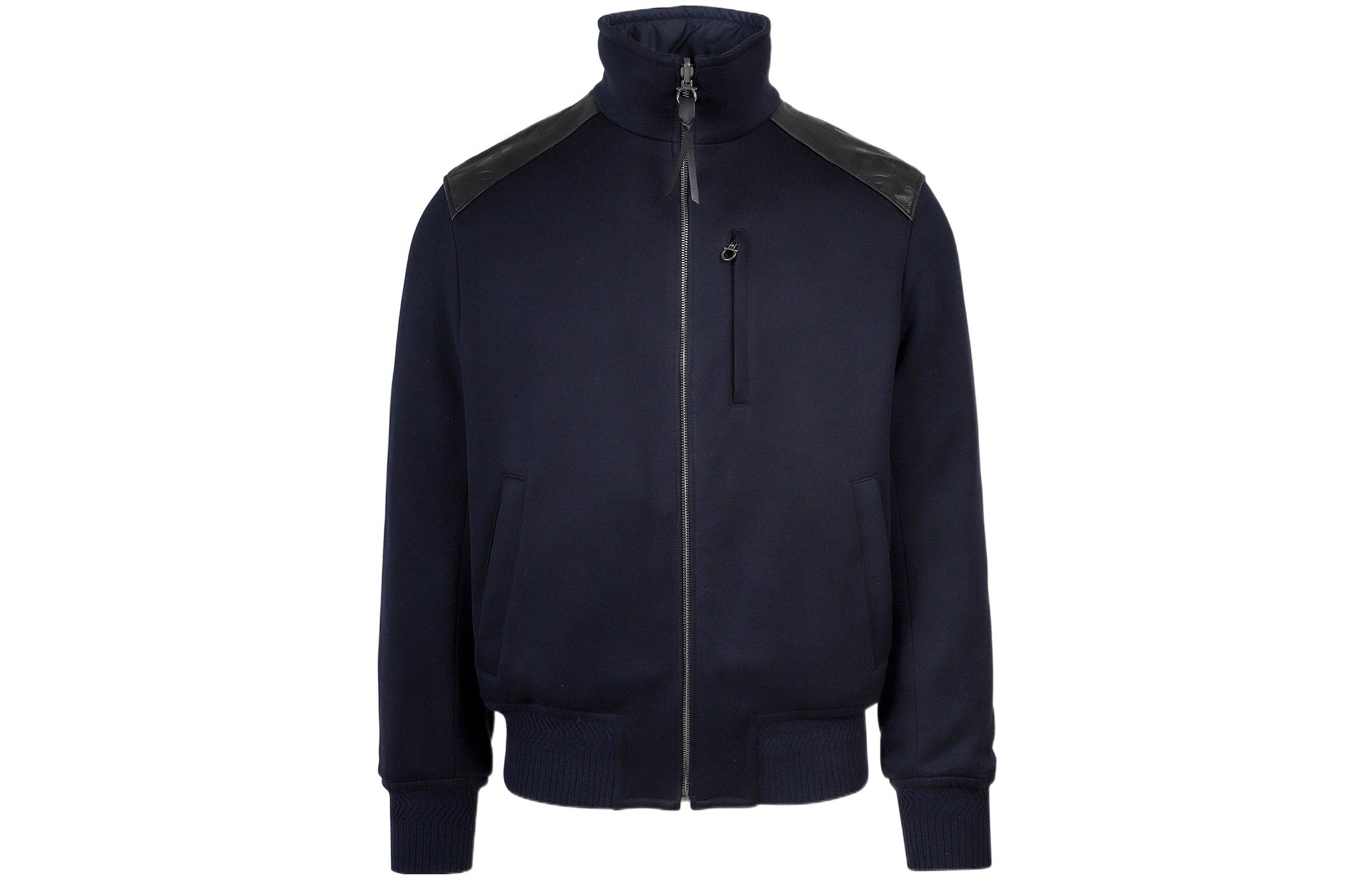 FERRAGAMO SS22 Solid Blue Long-Sleeve Jacket 141177750493
