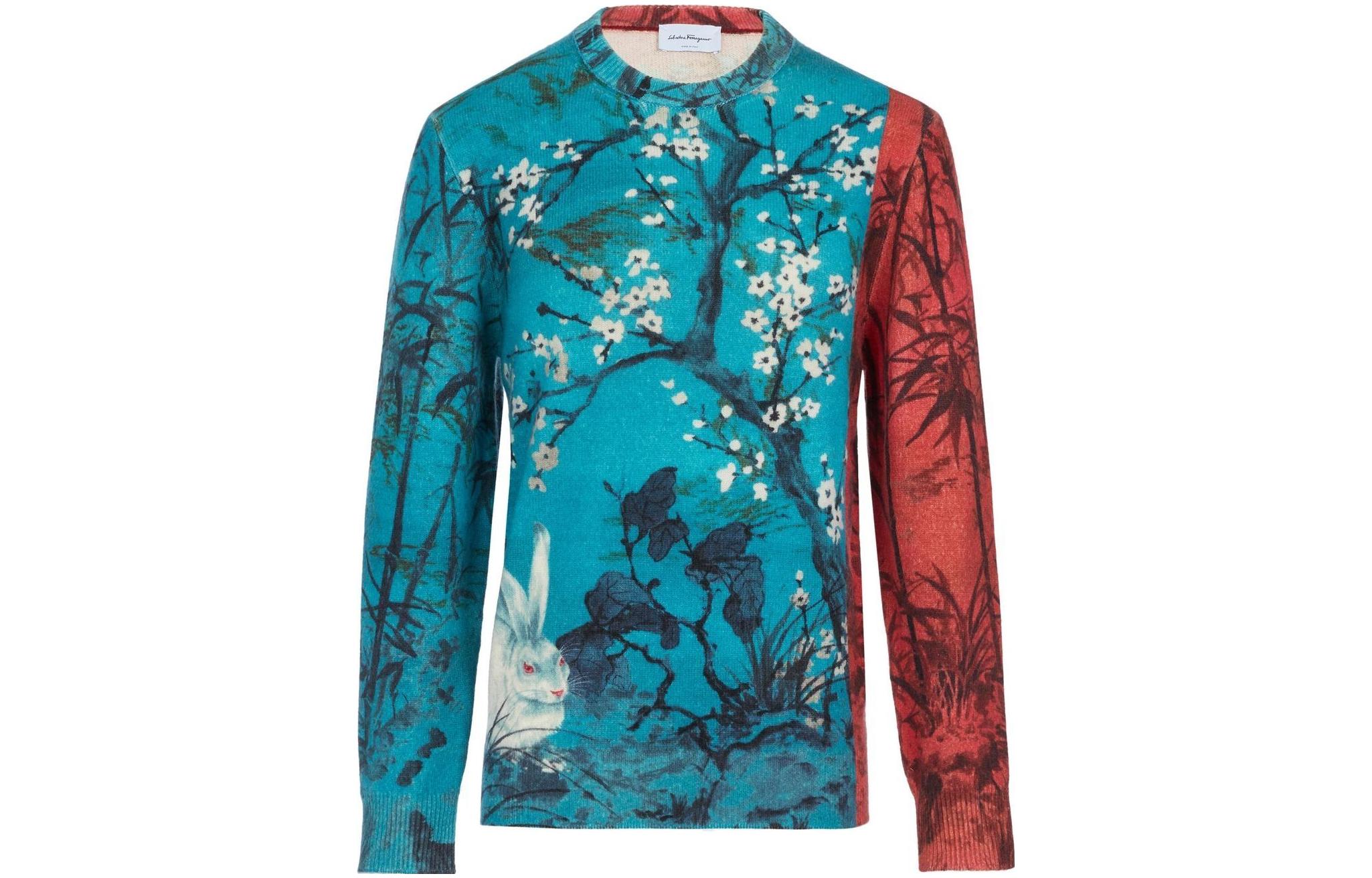 Order 페라가모 SS23 멀티컬러 플로럴 프린트 크루넥 스웨터. 760171