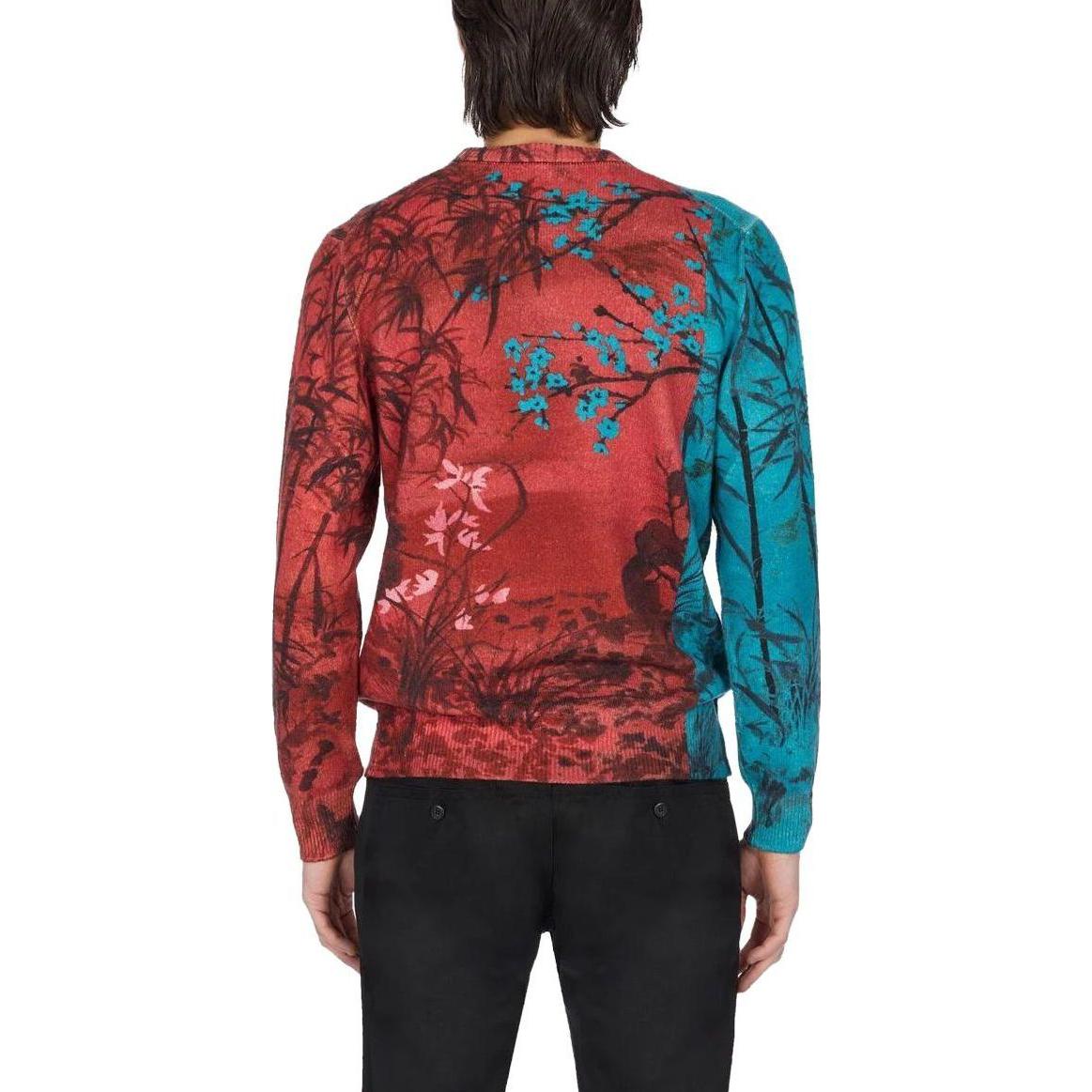 Purchase 페라가모 SS23 멀티컬러 플로럴 프린트 크루넥 스웨터. 760171