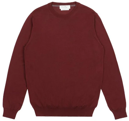 FERRAGAMO SS23 Burgundy Solid Color Crewneck Long Sleeve Pullover Sweater 12-0798-586361 Buy FERRAGAMO SS23 Burgundy Solid Color Crewneck Long Sleeve Pullover Sweater 12-0798-586361