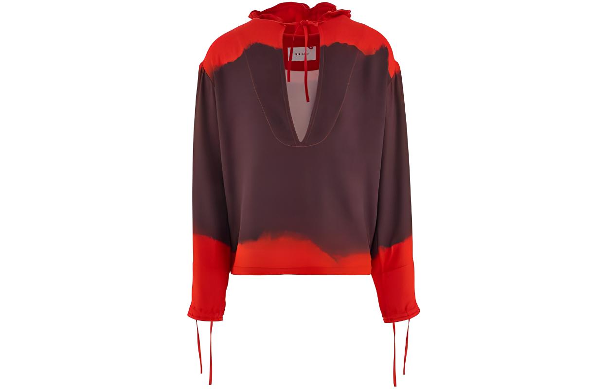 FERRAGAMO SS23 Color-Block Long Sleeve Pullover Sweatshirt Men Dark Red 143121761592002