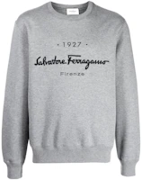FERRAGAMO SS23 Grey Pullover Sweatshirt with Logo Embroidery 734855 FERRAGAMO SS23 Grey Pullover Sweatshirt with Logo Embroidery 734855