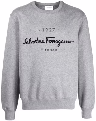 FERRAGAMO SS23 灰色刺繡Logo休閒衛衣 734855 Buy FERRAGAMO SS23 灰色刺繡Logo休閒衛衣 734855