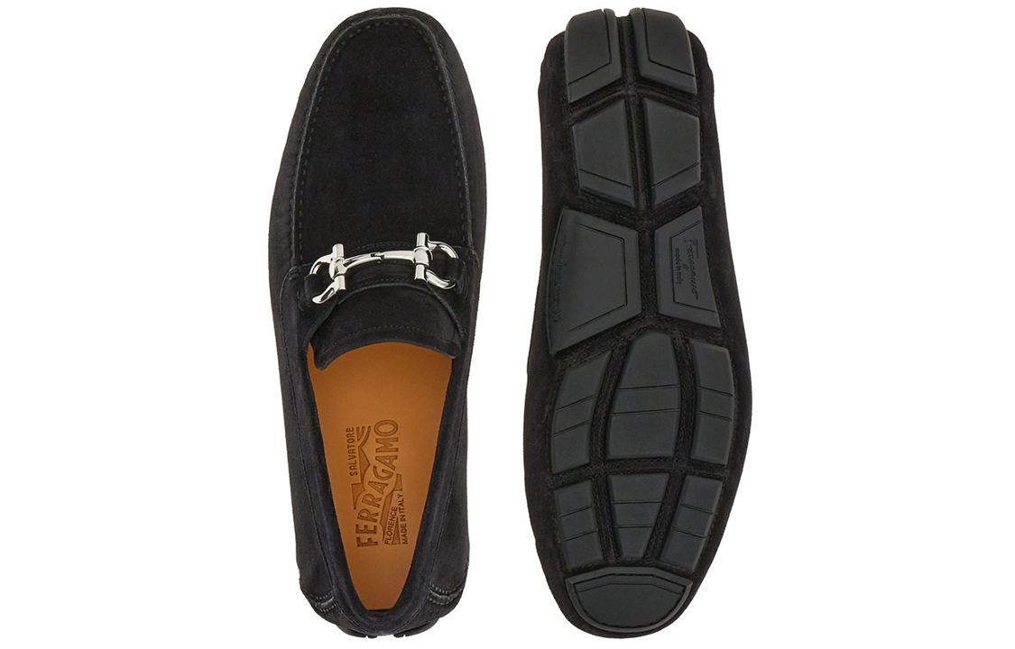 Purchase FERRAGAMO菲拉格慕 絨面 圓頭套穿 男性休閒款 黑色