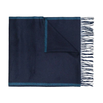 FERRAGAMO Tassel Comfortable Scarf for Men in Deep Blue. 643211DRAGONFLY