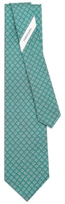 FERRAGAMO Tetris Print Green Tie for Men 350950768568 Lookbook FERRAGAMO Tetris Print Green Tie for Men 350950768568