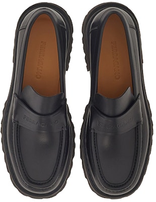FERRAGAMO Thick Sole Slip-On Loafer 'Black' 021723-762686 Lookbook FERRAGAMO Thick Sole Slip-On Loafer 'Black' 021723-762686
