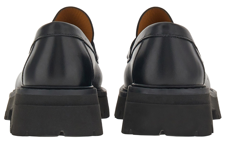 Shop FERRAGAMO 厚底黑色一脚蹬乐福鞋 021723-762686