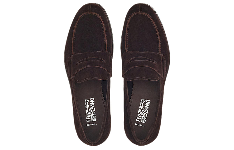 FERRAGAMO Tramezza Loafer 'Dark Brown Velvet' 圖 3