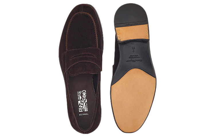 FERRAGAMO Tramezza Loafer 'Dark Brown Velvet' 圖 5