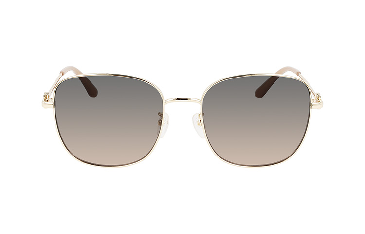 Shop 페라가모 유니섹스 골드 메탈 사각 선글라스 UV 차단 여행 스타일 SF232SK