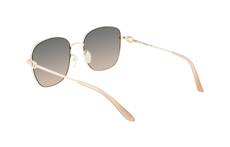 Details for 페라가모 유니섹스 골드 메탈 사각 선글라스 UV 차단 여행 스타일 SF232SK