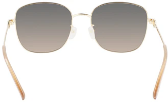 Sizing FERRAGAMO Unisex Gold Square Metal Sunglasses UV Protection Travel Style SF232SK