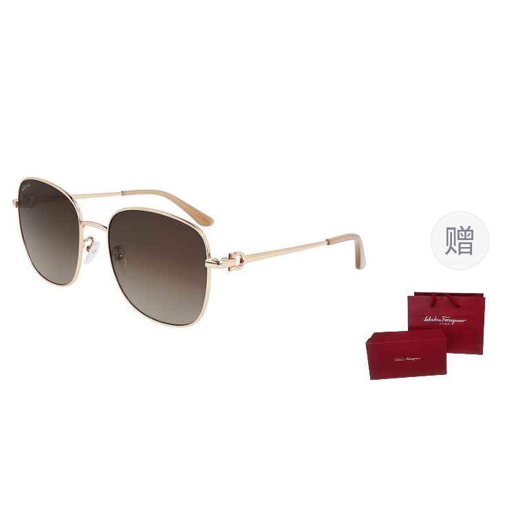 Cheap 페라가모 유니섹스 골드 메탈 사각 선글라스 UV 차단 여행 스타일 SF232SK