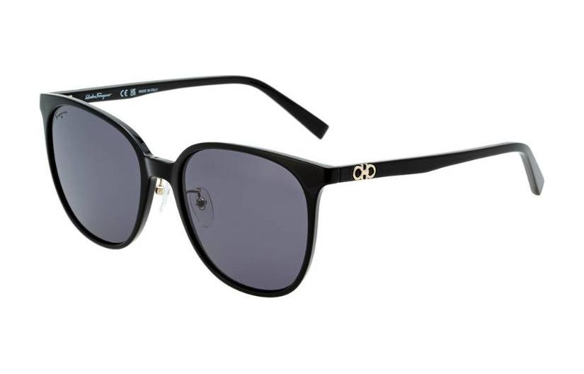 Ferragamo Unisex Round Black Sunglasses UV Protection Stylish Classic Design. SF1096SLBK00158