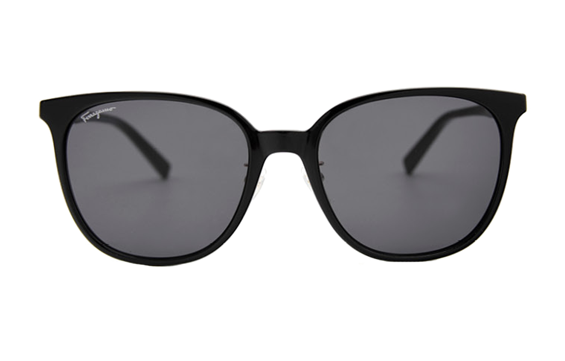 Lookbook Ferragamo 男女款經典設計黑色圓形太陽眼鏡 UV 防護時尚款式 SF1096SLBK00158