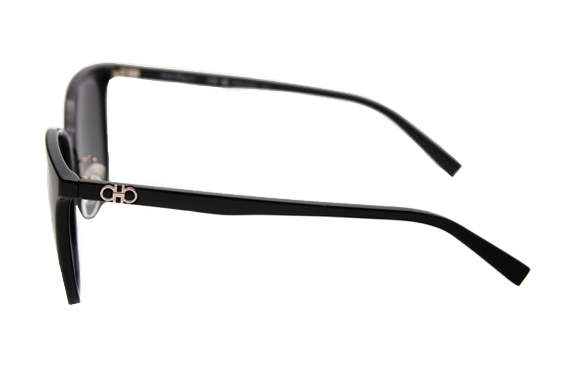 Shop Ferragamo 男女款經典設計黑色圓形太陽眼鏡 UV 防護時尚款式 SF1096SLBK00158