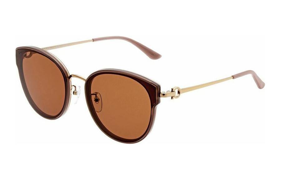 Order フェラガモ ユニセックス 丸型メタルサングラス ブラウン UVカット ファッション. SF255SK25262