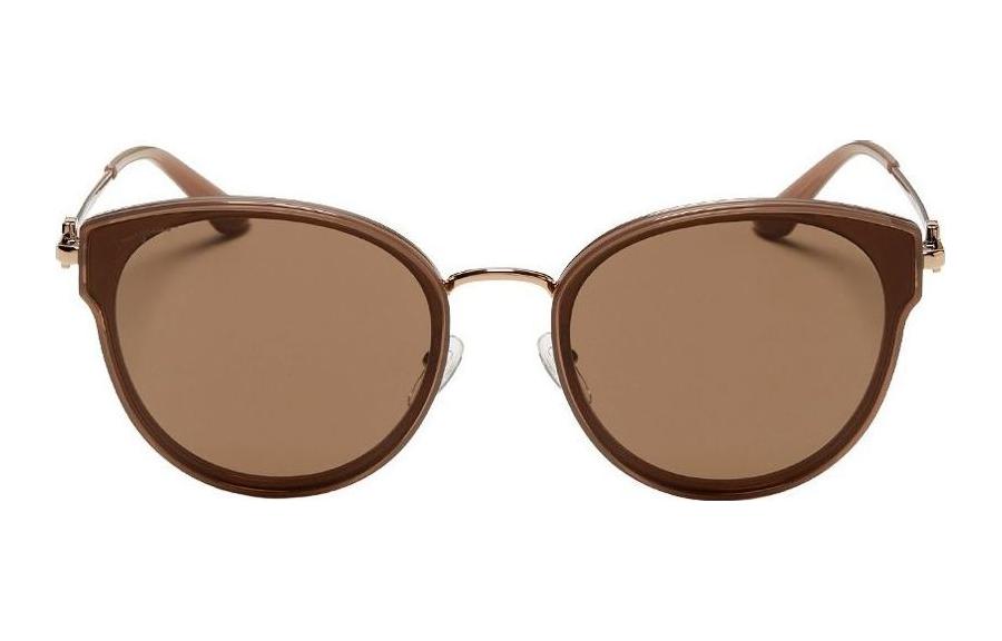 Lookbook フェラガモ ユニセックス 丸型メタルサングラス ブラウン UVカット ファッション. SF255SK25262