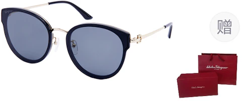Order FERRAGAMO Unisex UV Protection Metal Irregular Sunglasses Black/Brown SF255SK