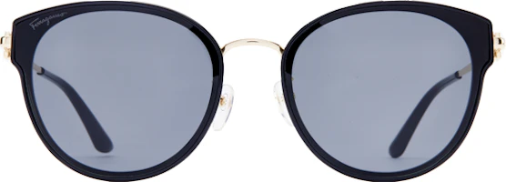Shop FERRAGAMO Unisex UV Protection Metal Irregular Sunglasses Black/Brown SF255SK
