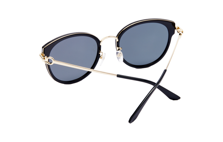 Purchase FERRAGAMO 男女同款防紫外线金属不规则太阳镜 黑色/棕色 SF255SK