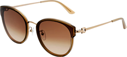 Cheap FERRAGAMO Unisex UV Protection Metal Irregular Sunglasses Black/Brown SF255SK