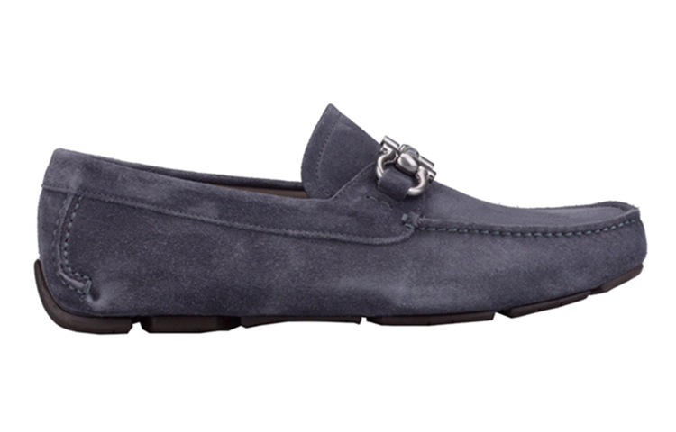 FERRAGAMO Vara 'Blue Grey Suede Loafers' 圖 2