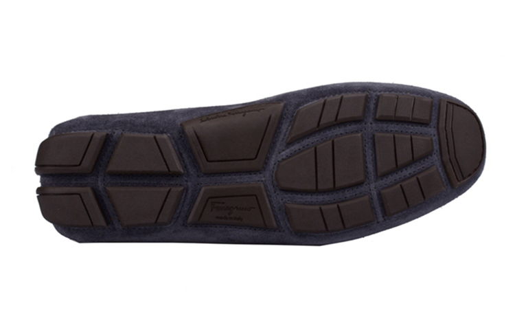 FERRAGAMO Vara 'Blue Grey Suede Loafers' 圖 5