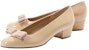 FERRAGAMO Vara Patent Low-Heel Pump 'Apricot Bow' 017468-530039