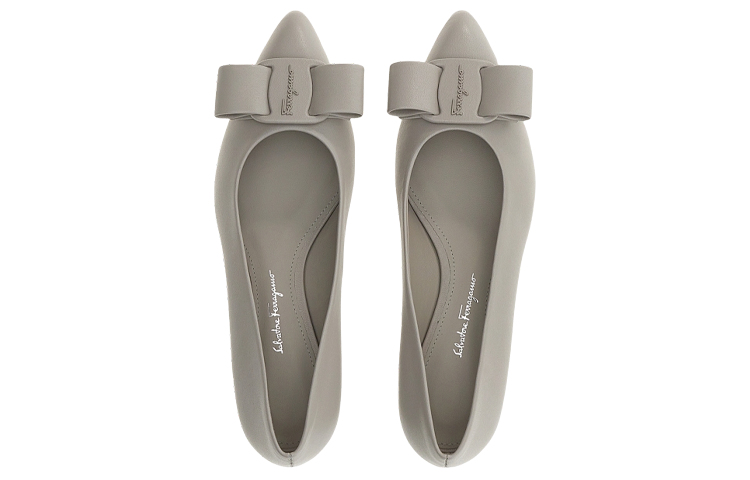 FERRAGAMO Viva 'Grey Nappa Leather Flats' 圖 4