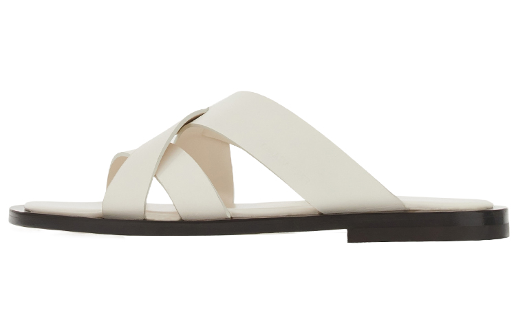 FERRAGAMO Woven Lace Cross Strap Slide 'White' 021718-763265